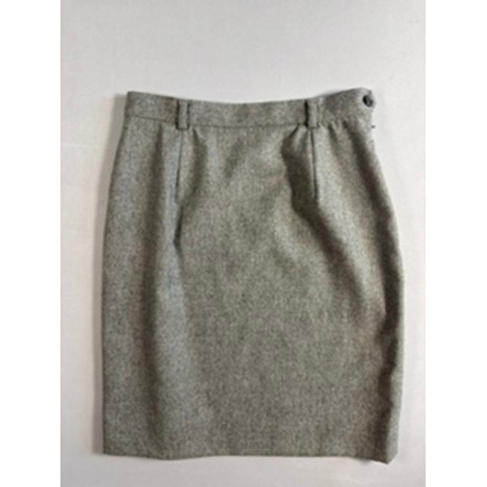 Ralph Lauren Grey Wool Cashmere Pencil Skirt Women's, 4 Workwear Preppy Classic